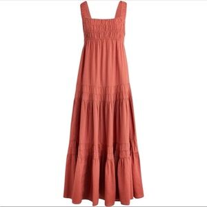 red linen maxi dress Sofia Strapless Red Linen Maxi Dress